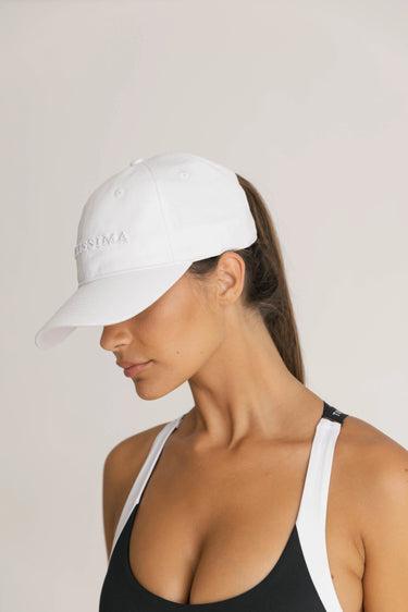 Adjustable White Cotton Cap